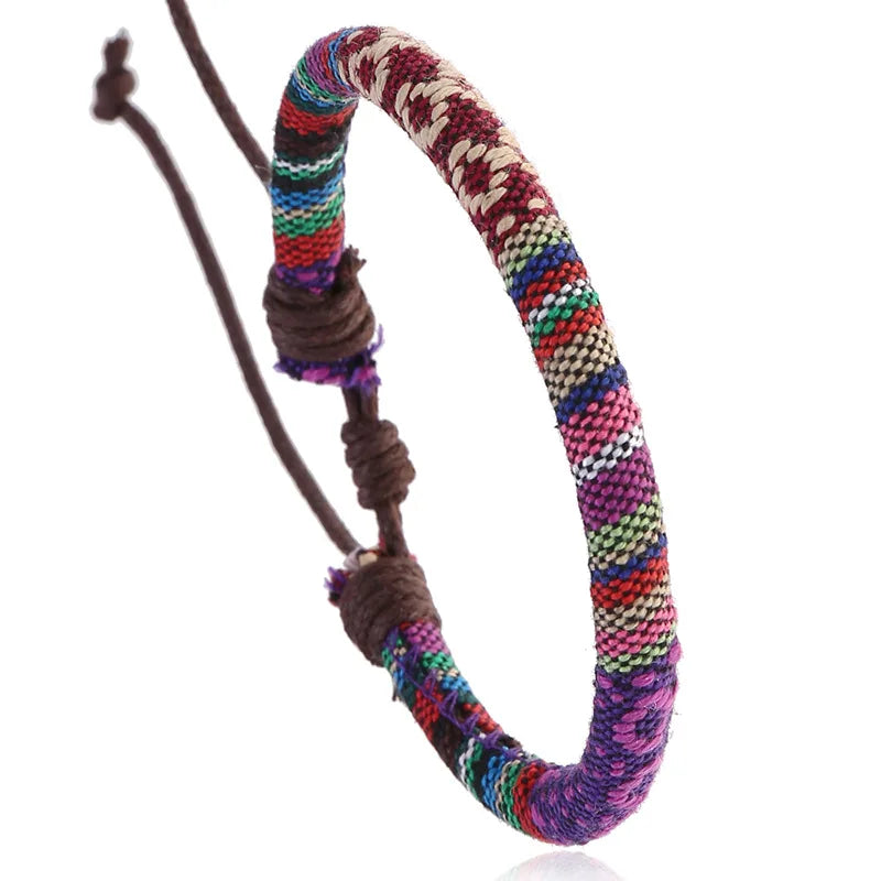 Hot Selling BOHEMIA Charm Woven Bracelet Ethnic Style Women's Versatile Alloy Geometric 17cm Adjustable Jewelry