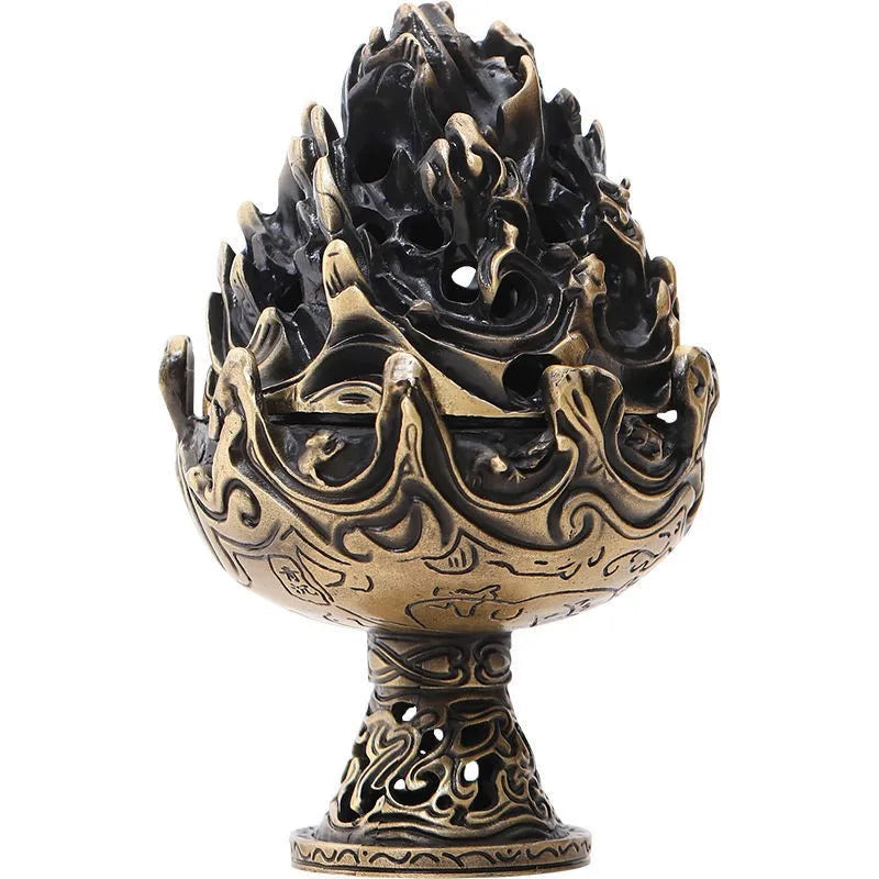 Creative Vintage Seed Incense Burner Holder Exquisite Hill Shape Star Anise Aromatic for Yoga