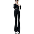 High-Waisted Cargo Pants for Ladies Street Style Skin Tight Trouser with Elastic Waist Slimming Look for Summer