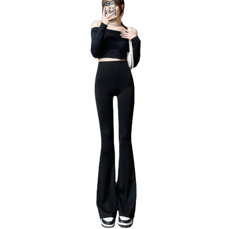 High-Waisted Cargo Pants for Ladies Street Style Skin Tight Trouser with Elastic Waist Slimming Look for Summer