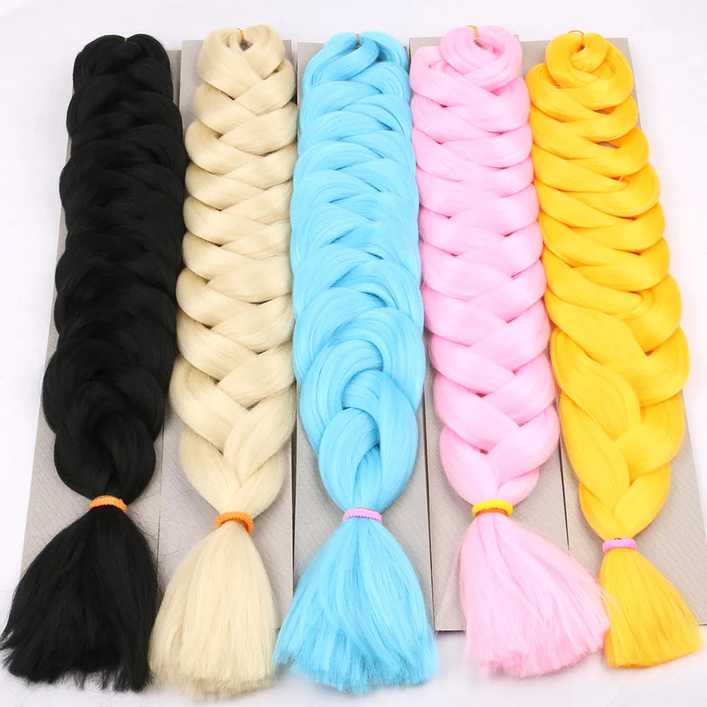 Shipping by Express DHL 6packs 165g Solid 82inch and Ombre 64inch Synthetic Jumbo Braid