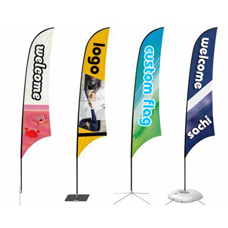 Promotion Feather Flying Flags and Banners Marketing Tear Drop Banner Custom Advertising Beach Flag Feather Bow Bali Beach Flags