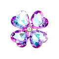 Fashion Clover Flower Brooch Pin Crystal Brooch Clothing Accessories Shoe Clasp Rhinestone Brooch
