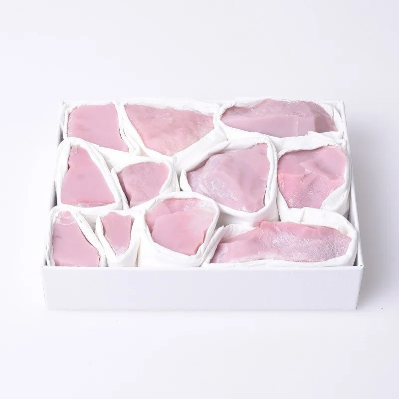 HZ Wholesale Raw Stone Box Natural Crystal Mineral Healing Pink Opal Stone for Home Ornament Art Collectible