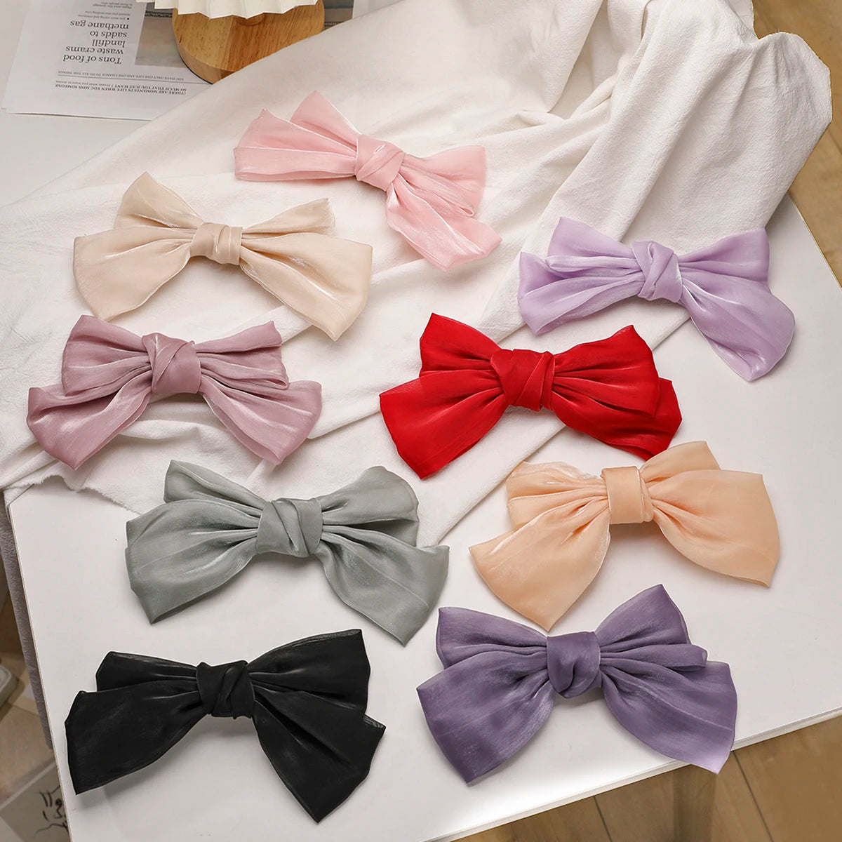 Hot Sell Korean Barrette Trendy Bows Hair Clip Kids Hair Accessories for Girls