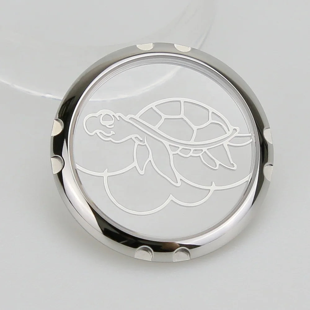 New Arrival 316L Stainless Steel 10ATM Thin Turtle Style Sapphire Glass Watch Case Back 007 Watch Parts New Arrival