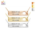 Customized Engraved Logo Charms Blank Necklaces Heart Pierced Stainless Steel Necklace Ladies Valentine's Day Gift for Women
