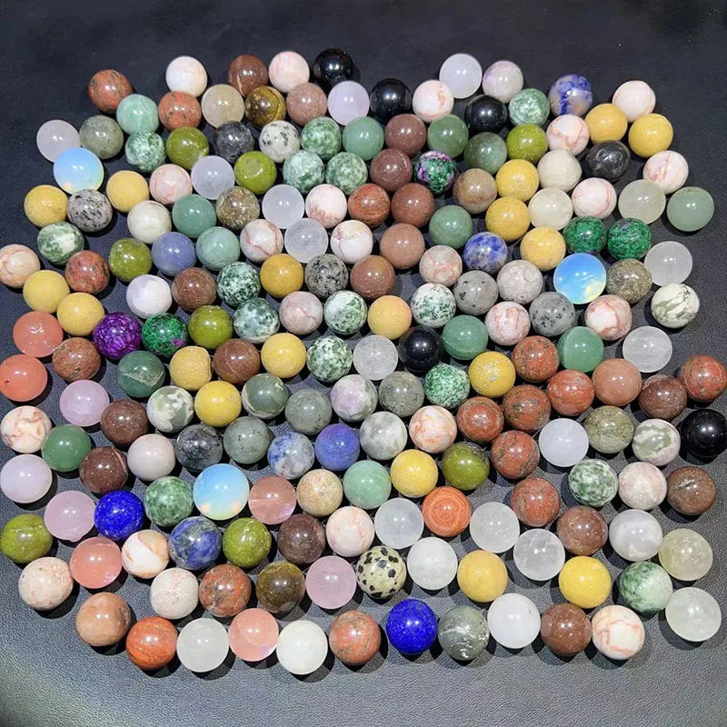 Kindfull Wholesale 1.5cm Mixed Material Mini Sphere Healing Crystal Quartz Gemstones Mini Ball for Meditation