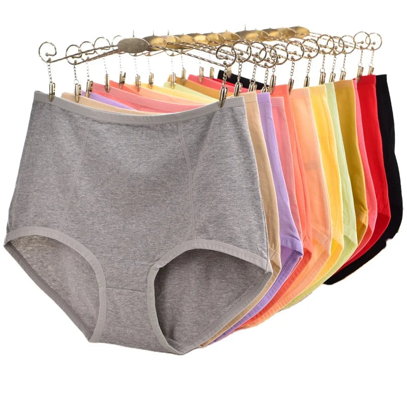 L-2XL Women Briefs High Waist Plus Size Cotton Underwear Breathable and Comfortable Soft Cotton Women's Panties
