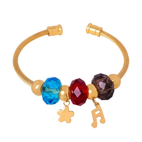 Fashion Design Luxury Exquisite Shiny Stainless Steel 18K Gold Plated Bracelets Bangles