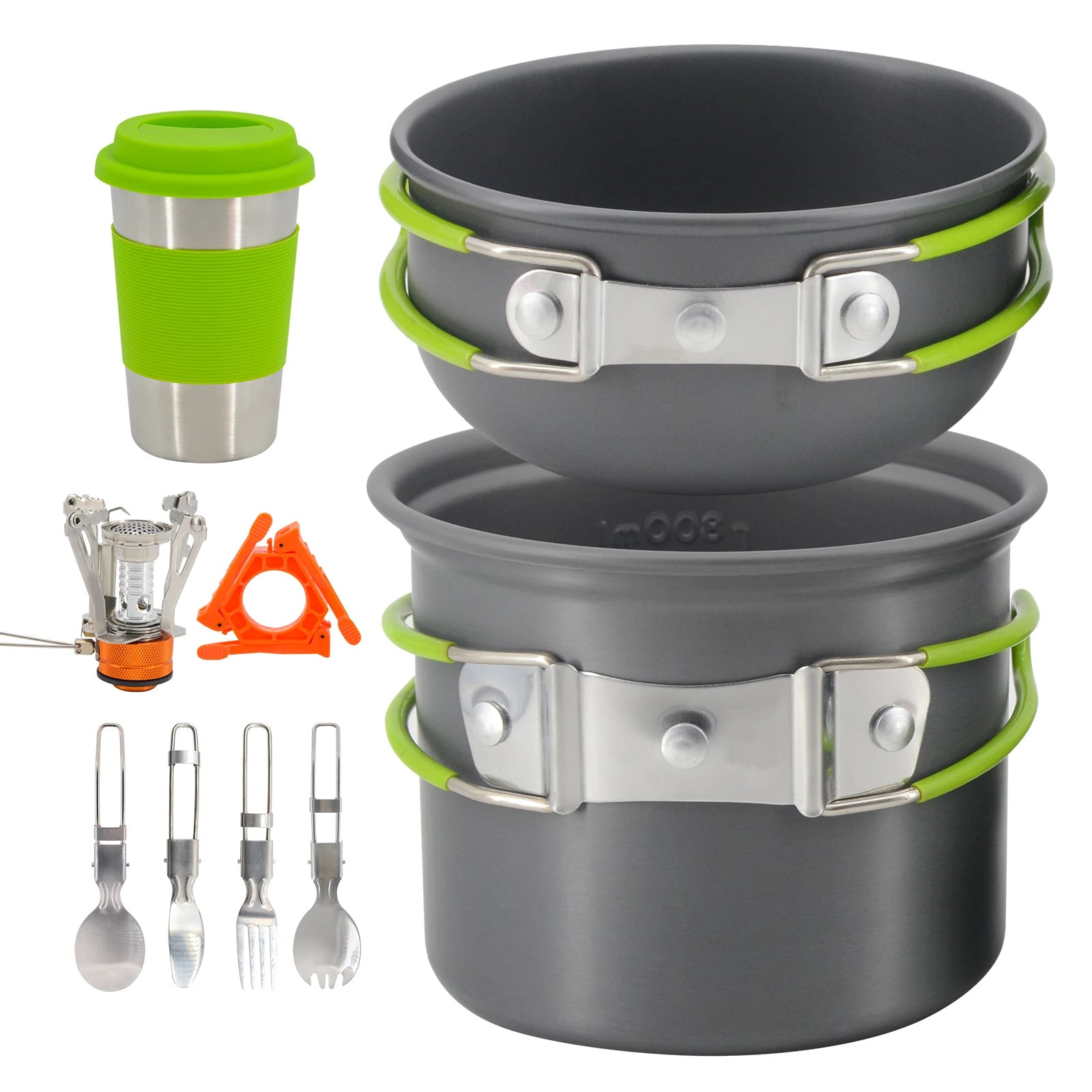 Portable Cookware Set for Outdoor Camping Backpacking & Picnics Induction Compatible with Durable Saute Pans