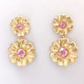 Fashion Classic Women's Hypoallergenic Alloy 18k Gold Plated Flower Stud Earrings with Crystal Rhinestone