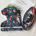 2023Top Sellers Designers Pet Vest Personalized Dark Blue Harness Set Adjustable Custom Bow Dog Harness Set