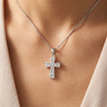 Wholesale Christian Cross God Charm Pendant Rhodium Plated Cubic Zirconia Sterling Silver Fine Jewelry