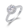Wholesale Fine Light Luxury S925 Silver Classic Round 1 Carat Moissanite Diamond Ring for Women Lady Wedding Jewelry