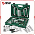 61Pieces Carbon Steel Mechanics Socket Wrench Set Interchangeable 1/2" & 1/4" Drive Sockets for Auto Repair DIY Tasks