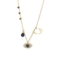 G398 18K Gold Plated Jewelry Stainless Steel Chain Chocker Butterfly Fish Tail Heart Eyes Zircon Pendant Necklace for Women