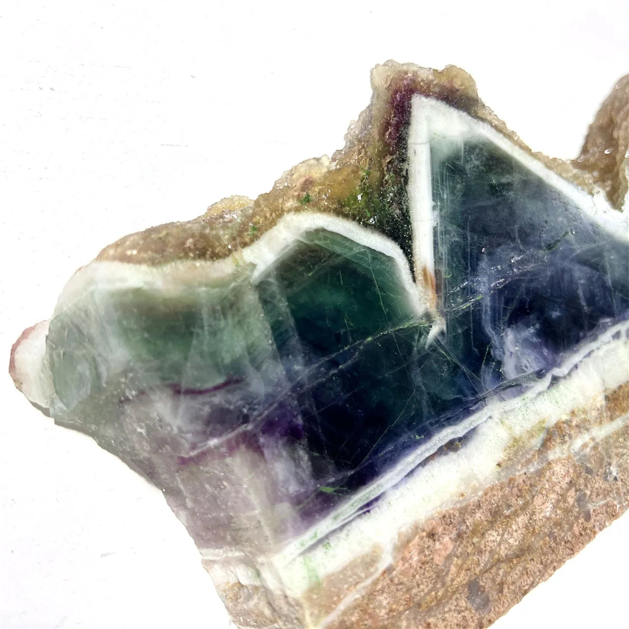 Natural Rainbow Fluorite Slab Raw Healing Stones Cluster Quartz Crystal Slice Ornaments