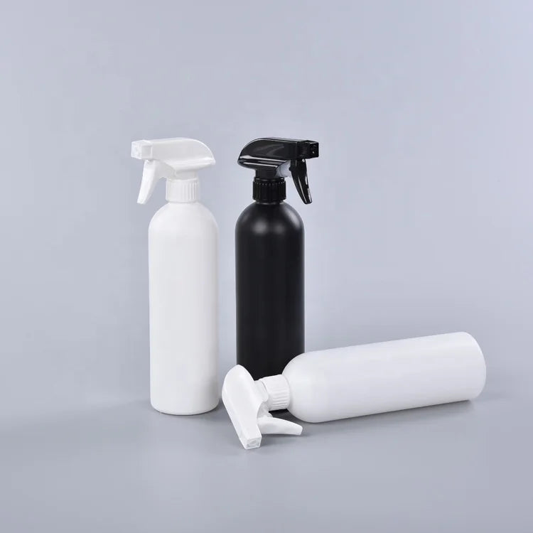 500ml 500 ml 17 oz 17oz 16oz 16 oz Plastic HDPE Matte Black White Empty Cleaning Cleaner Trigger Spray Bottle