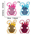 New Stock Big Size 25cm Iron on Chenille Embroidered Colorful Bunny Egg Easter Patch for T-shirt Hoodies Hat Decoration