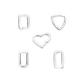 DIY Jewelry Necklace Making Findings 925 Sterling Silver Square Heart Triangle Shape Spring Ring Clasps Push Gate Charm Holder