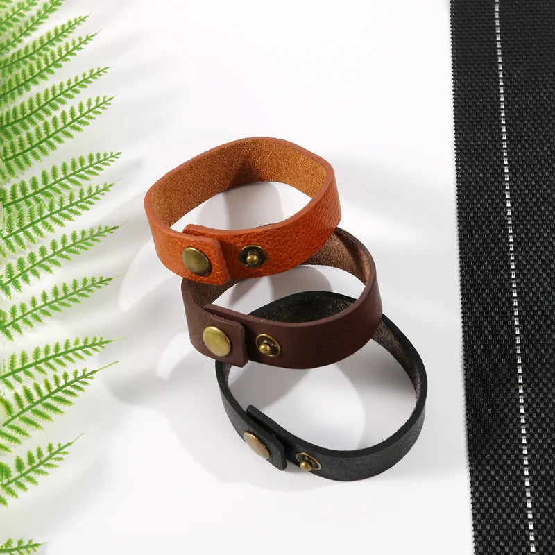Men Women Wide Leather Bracelet Luxury Simple Wristband Luxury Hot Sale Bracelet