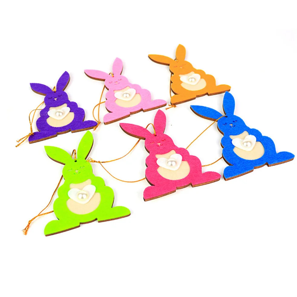 Factory Selling 3D Wooden Easter Hanging Easter DIY Bunny Easter Decorations