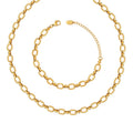 Fashion Jewelry Set Stainless Steel Elegant Chain Necklace 18k Gold Plated Fine Jewelry Hypoallergenic Minimalist Chain Bracelet