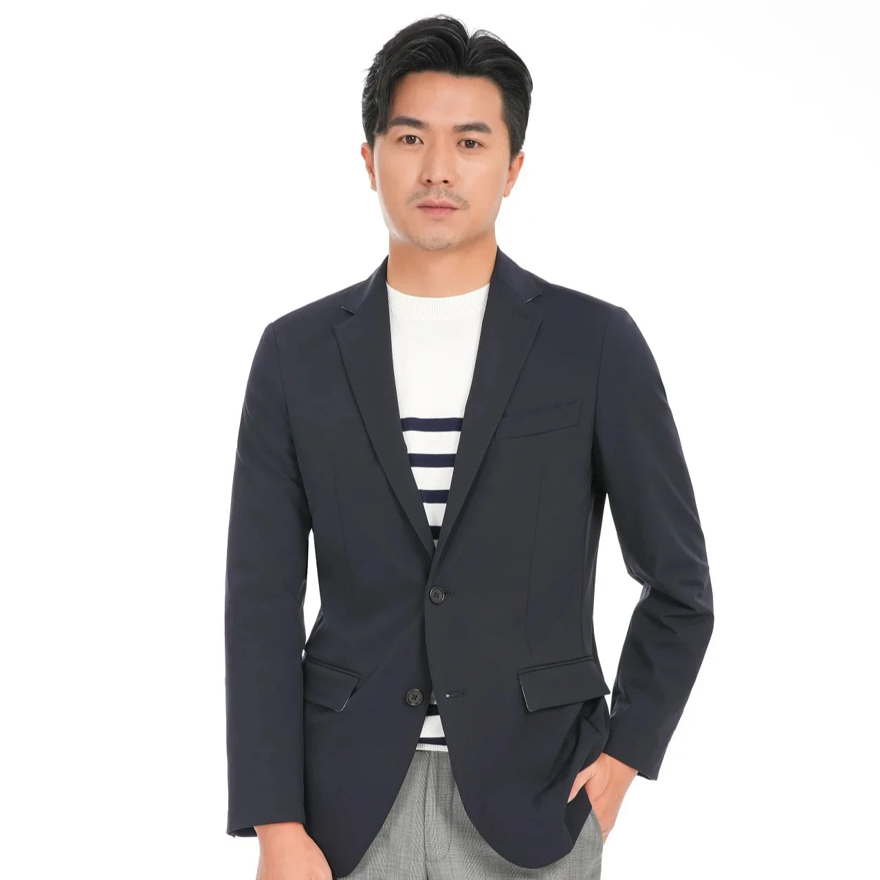 2023 Bosha Custom Men's Royal Blue Single Breasted Blazers Breathable Anti-Wrinkle Coat with Single Breasted Closure