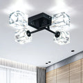 Minimalist Home LED Ceiling Lights Energy-Saving 4 Square Crystal with Bulbs for Bedroom Decoration