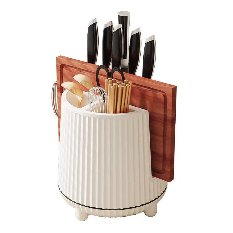 Multi-Functional Chopsticks Cylinder Knife Trays Kitchen Rotating Knife Holder Cutter Storage Box Storage Rack Countertop