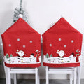 Christmas Lovely Santa Claus Chair Cover Non-Woven Printed Table and Chair Decoration Home Props for Festive Decorations