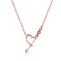 Fashion 925 Sterling Silver Rose Gold Plated with Heart Love Arrow Pendant Necklace for Women