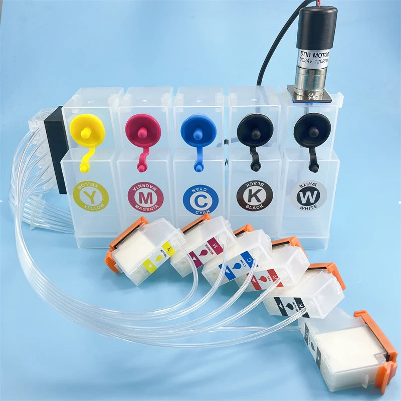 DTF Continuous Ink Supply System CISS for E Pson XP-15010 XP15000 White Ink Tank With Stirrer No Chip Stirrer Motor tank