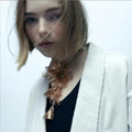 2023 Za New Handmade Crystal Gold Color Big Flower Pendant Necklace Earring Set Jewelry Accessories