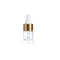 Luxury Cosmetic Packaging Skin Care Serum & Essential Oil Mini Glass Bottles 1ml 2ml 3ml 5ml Gold Aluminized Cap Custom Logo