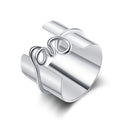 925 Sterling Silver Wide Twist Geometric Ring 18K Gold Rope Knot Open Ring Rhodium Trendy Stacking Jewelry for Engagement