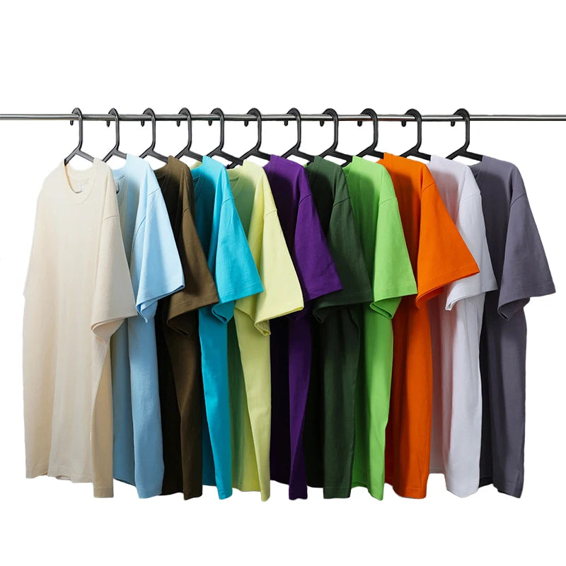 Wholesale 100% Cotton 250GSM Custom Logo T Shirt Unisex Blank T-Shirt White Printing Plain Men's T-Shirts