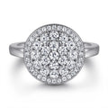 Luxury Jewelry Manufacturer 925 Sterling Silver Round Brilliant Cut Rhodium Plated Resistant Tarnish Zircon Ring Wholesale