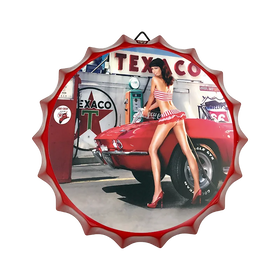 OEM Metal Decorative Crafts Barber Shop Tin Plate 35 Cm Bottle Top Cap Wall Sign Retro Wholesale Vintage Tin Signs