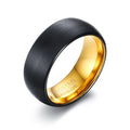 2021 Fashion Men Style IP Gold Black logo Engraving Tungsten Carbide Decorative for Index Finger Rings for Men