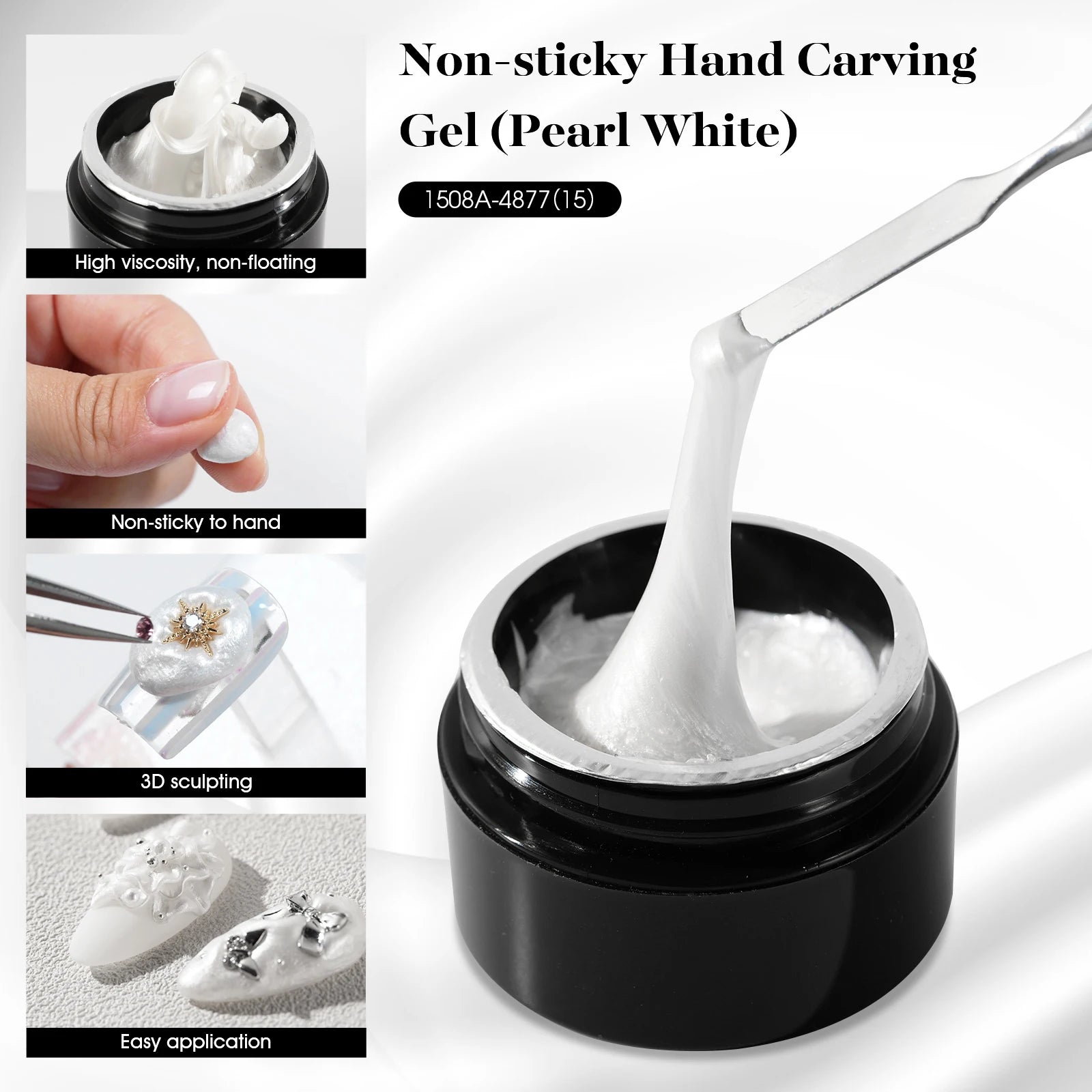 MissGel Newest 3D Satin Nail Art Gel Aurora Colors Multifunctional Non Stick 3D Carving Sculpture Nail Gel for Nail Art