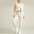 Women Yoga Set Workout Sportswear Gym Fitness Sets Long Sleeve Sports Suits Activewear With Zipper