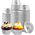 Small 4OZ Disposable Aluminium Baking Cupcake Containers Aluminum Foil Pudding Pans Cups with Lids