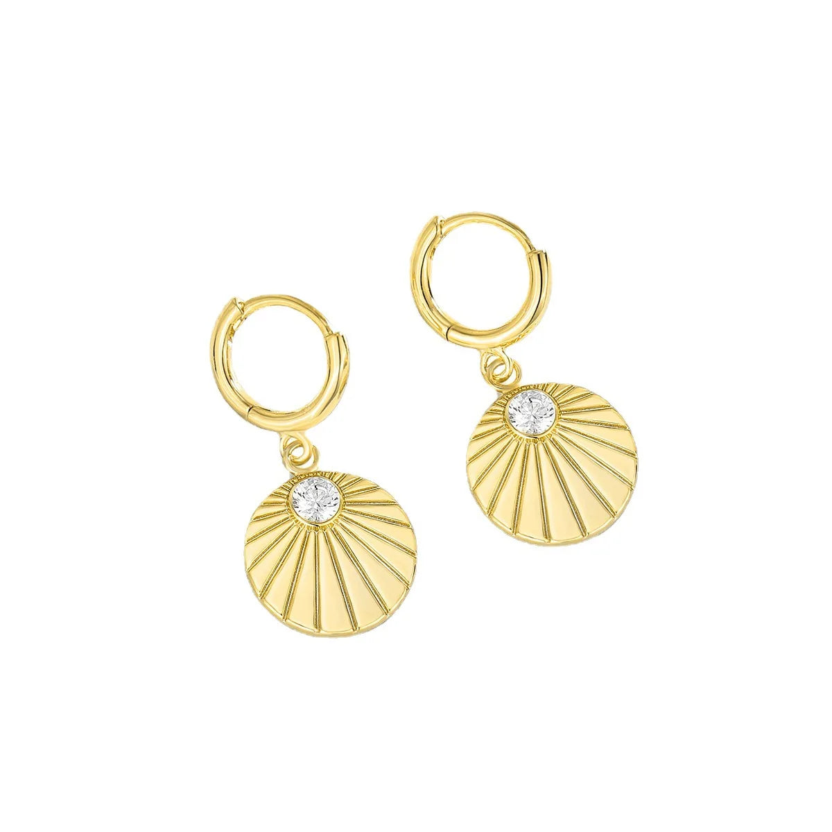 European and American Exaggerated Round Folding Fan Earrings Female Earrings Women