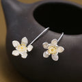Fashion Silver Flower Earrings for Women Brincos Grandes Jewelry Wholesale Elegant Drop Earring