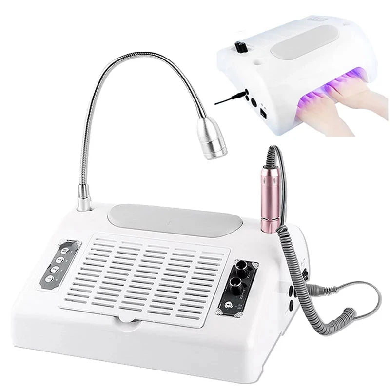 Hudavioji 5 in 1 Nail Art Machine  New 2022 Nail Drill Dust Collector Dryer Uv Nail Lights Led Lamp