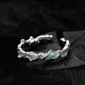 ICEBELA Jewelry 925 Sterling Silver Mint Blue Ice Lake Series Frosted Texture Drop Glue Cute Rings Enamel Ring
