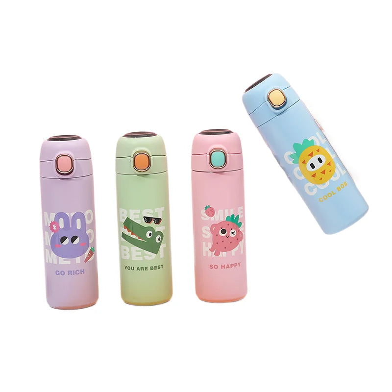 420ML Stainless Steel Thermal Mug Cartoon Design Kids' Insulated Vacuum Flask Cup Office Tumbler for Back to School