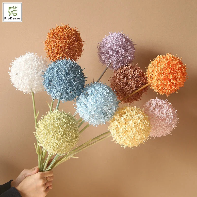 Spot Goods Plastic Flowers Single Large Onion Ball Flower Dandelion Plant Wedding Decoration